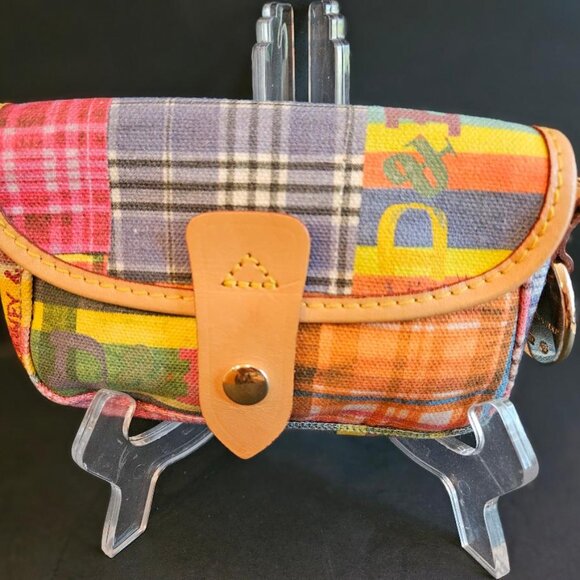 Dooney & Burke multi-colored plaid picnic ants wristlet. 6"X4" - Picture 1 of 5